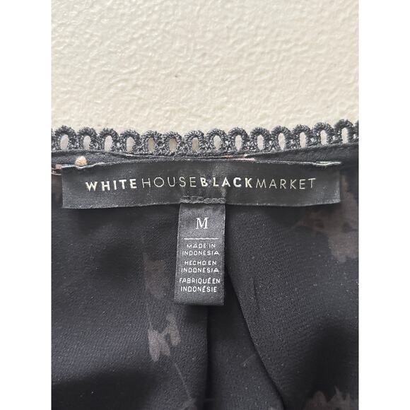 White House Black Market Sleeveless Top Shirt Women Medium Floral Dandelion Lace - Picture 4 of 11